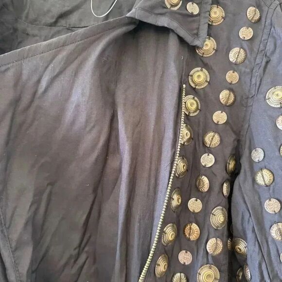 Free People Bohemian Retro Vintage Inspired Rare Corrie Coin Jacket SZ S - Picture 10 of 16